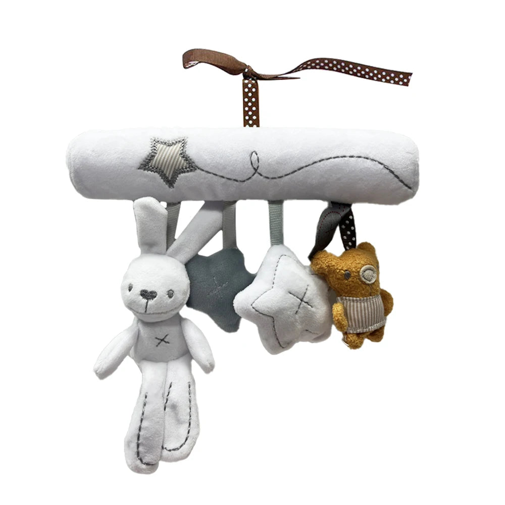 New Hanging Baby Crib Rabbit Rattle Safety Seat Plush Toy Multifunctional Baby Sleep Companion Hanging Decoration Gift