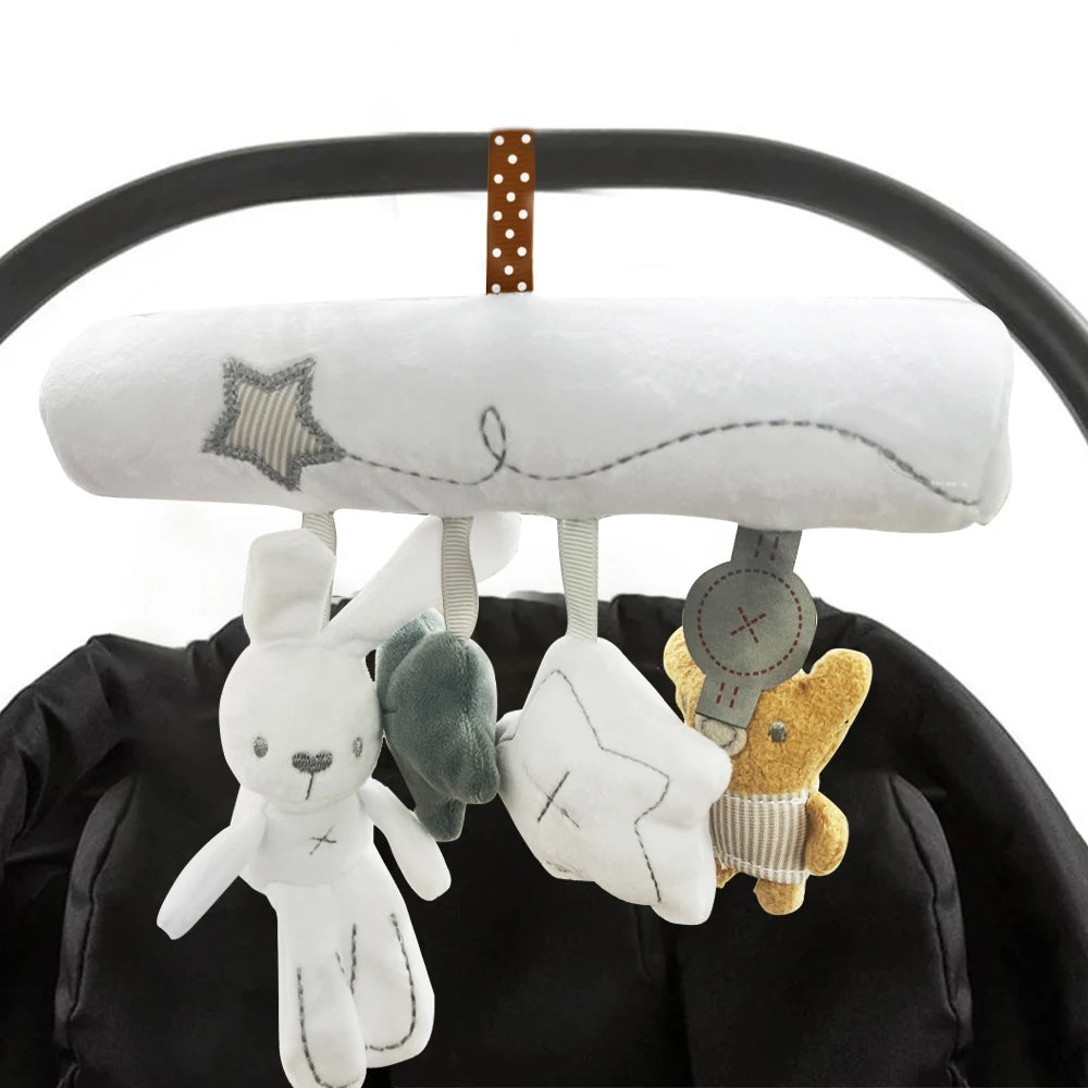 New Hanging Baby Crib Rabbit Rattle Safety Seat Plush Toy Multifunctional Baby Sleep Companion Hanging Decoration Gift