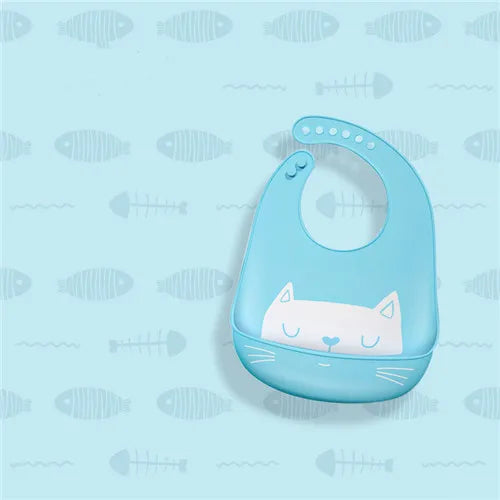 Infant Silicone Waterproof Baby Bibs for Feeding Food Soft Adjustable Burp Cloth Baby Stuff Bandana Bib Cartoon Elephant Bib