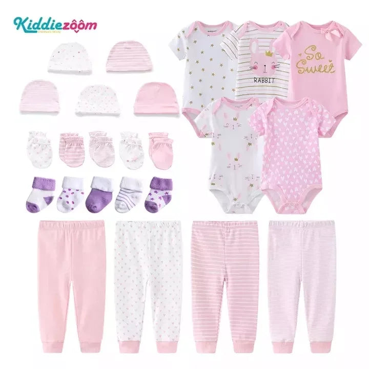 24pcs  New Born Baby Clothes Sets Star Print Baby Boy Clothing Set 100%cotton Baby Gift Set