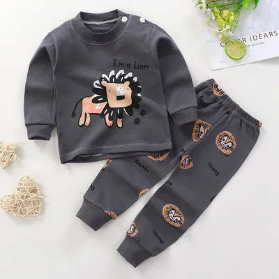 2024 Spring Autumn New Baby Clothing Set Cartoon Cotton Baby Boys Clothing Girls Suit Set 0-3 Year Baby Clothes