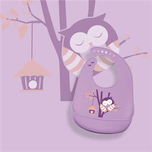 Infant Silicone Waterproof Baby Bibs for Feeding Food Soft Adjustable Burp Cloth Baby Stuff Bandana Bib Cartoon Elephant Bib