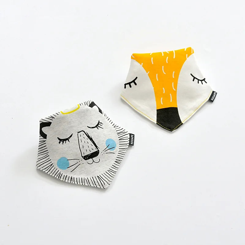 Hot sale 2 Pcs/lot Baby Bibs Bandana Cotton Double Layers Drool Bib Child Boys &Girls Triangle Bibs Bandana Infant Towel DS19