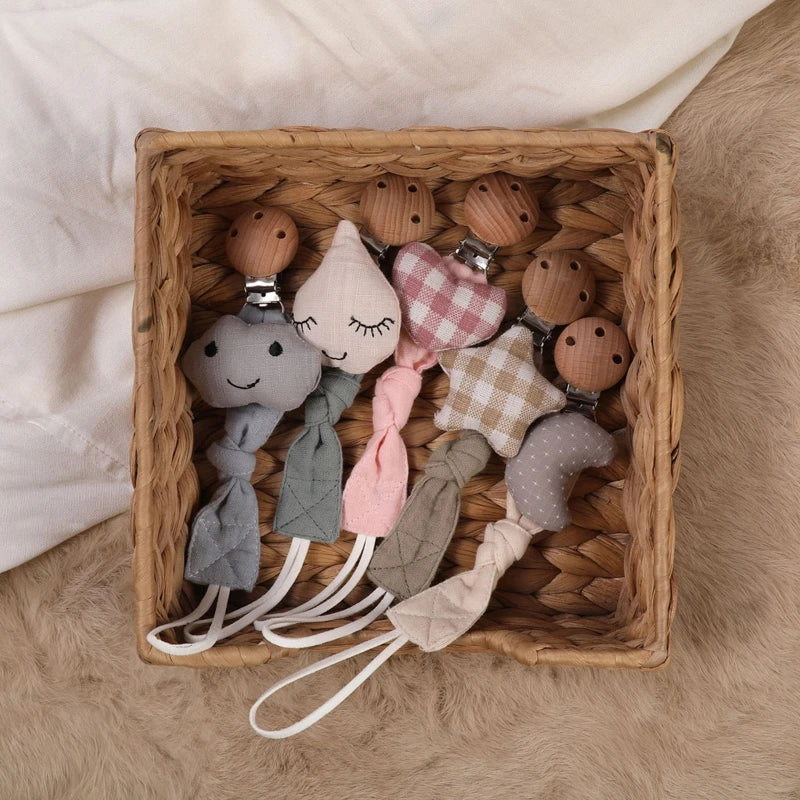 Baby Pacifier Clip Chain Cotton Cartoon Country Style Holder Dummy  Handmade   Christmas Gift Dropshipping