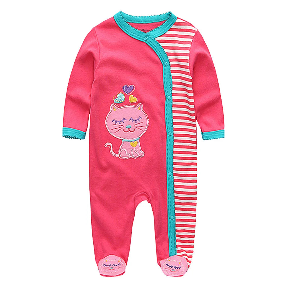 Certified Organic Cotton Romper Baby Girl Boy Custom Baby Romper Clothes Set Long Sleeve Knitted Baby Clothes Romper Pajamas