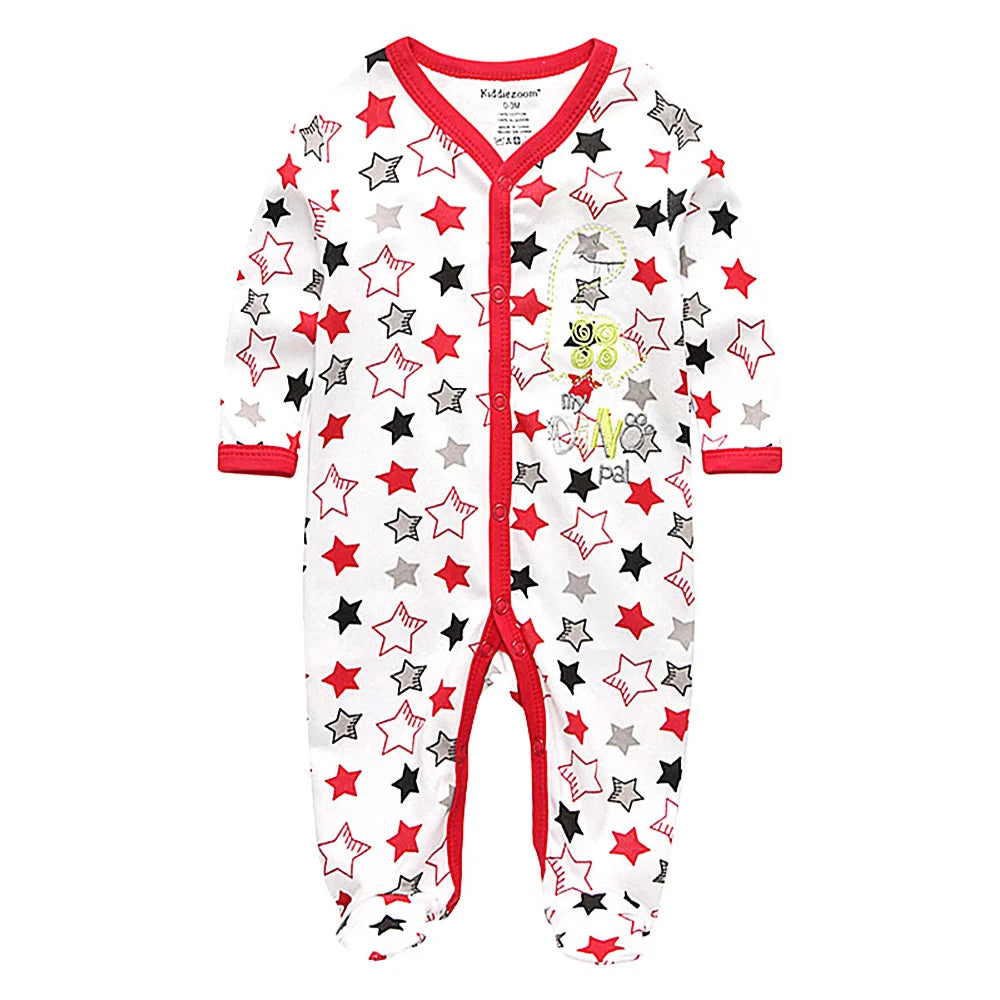 Wholesale High Quality Baby Romper Custom Print Baby Romper Unisex  Long-sleeve Romper Baby Clothes Set 100%cotton