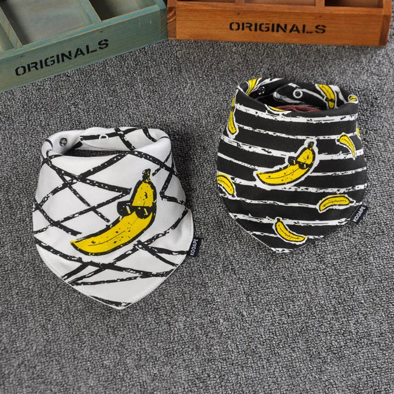 Hot sale 2 Pcs/lot Baby Bibs Bandana Cotton Double Layers Drool Bib Child Boys &Girls Triangle Bibs Bandana Infant Towel DS19