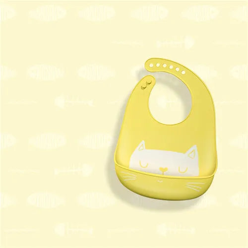 Infant Silicone Waterproof Baby Bibs for Feeding Food Soft Adjustable Burp Cloth Baby Stuff Bandana Bib Cartoon Elephant Bib