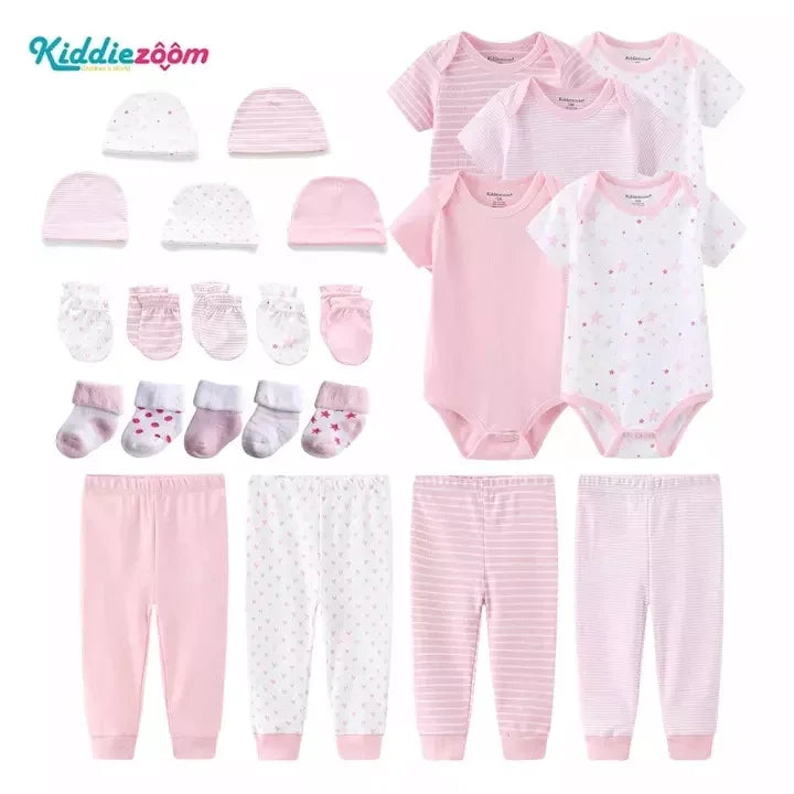 24pcs  New Born Baby Clothes Sets Star Print Baby Boy Clothing Set 100%cotton Baby Gift Set