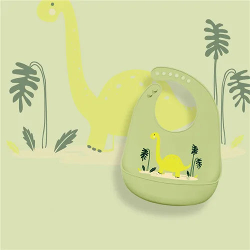 Infant Silicone Waterproof Baby Bibs for Feeding Food Soft Adjustable Burp Cloth Baby Stuff Bandana Bib Cartoon Elephant Bib