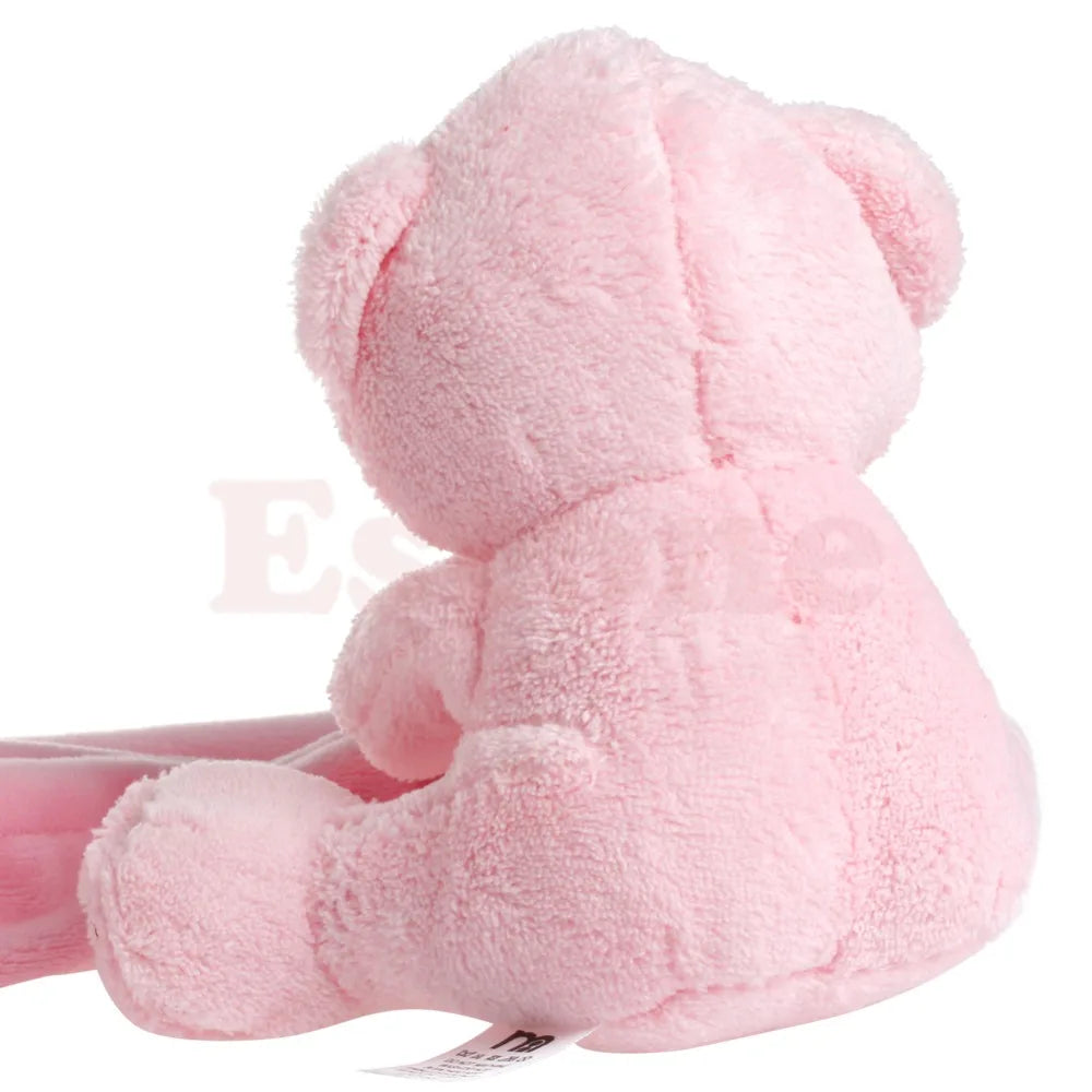 Top Quality Bear Baby Kids Appease Towel Comforter Plush Stuffed Washable Blanket Soft Smooth Toy( pink/hot pink randomly)