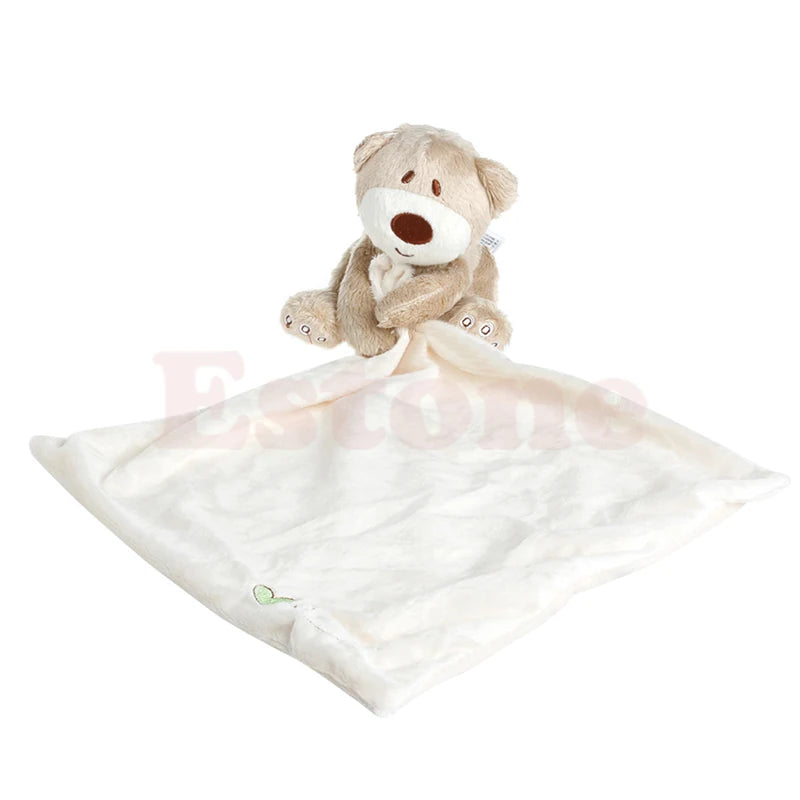 Top Quality Bear Baby Kids Appease Towel Comforter Plush Stuffed Washable Blanket Soft Smooth Toy( pink/hot pink randomly)