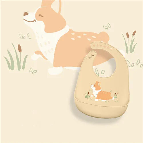 Infant Silicone Waterproof Baby Bibs for Feeding Food Soft Adjustable Burp Cloth Baby Stuff Bandana Bib Cartoon Elephant Bib