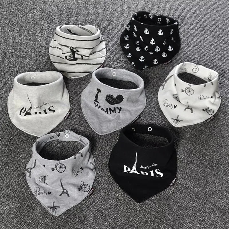 Hot sale 2 Pcs/lot Baby Bibs Bandana Cotton Double Layers Drool Bib Child Boys &Girls Triangle Bibs Bandana Infant Towel DS19