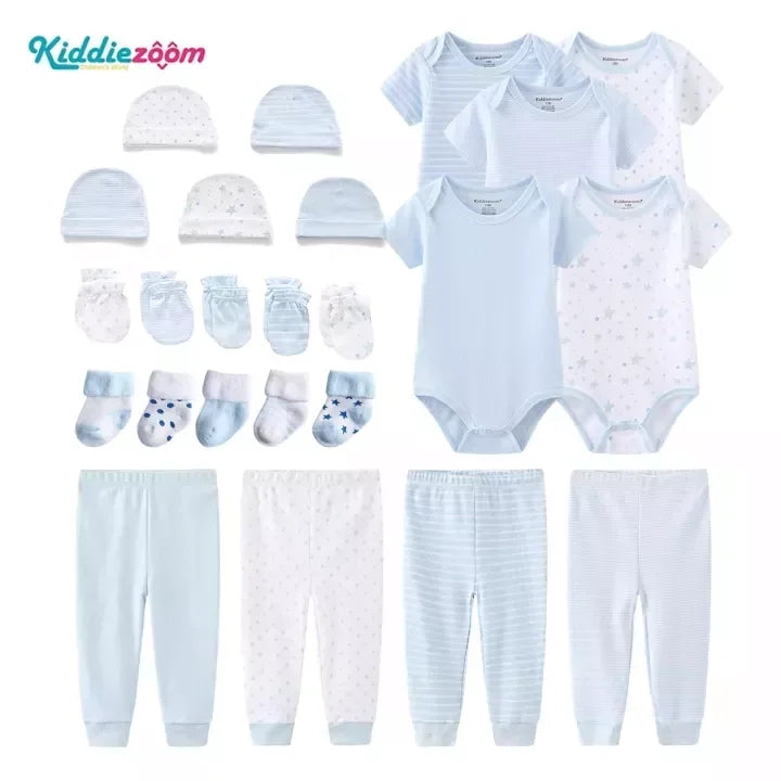 24pcs  New Born Baby Clothes Sets Star Print Baby Boy Clothing Set 100%cotton Baby Gift Set