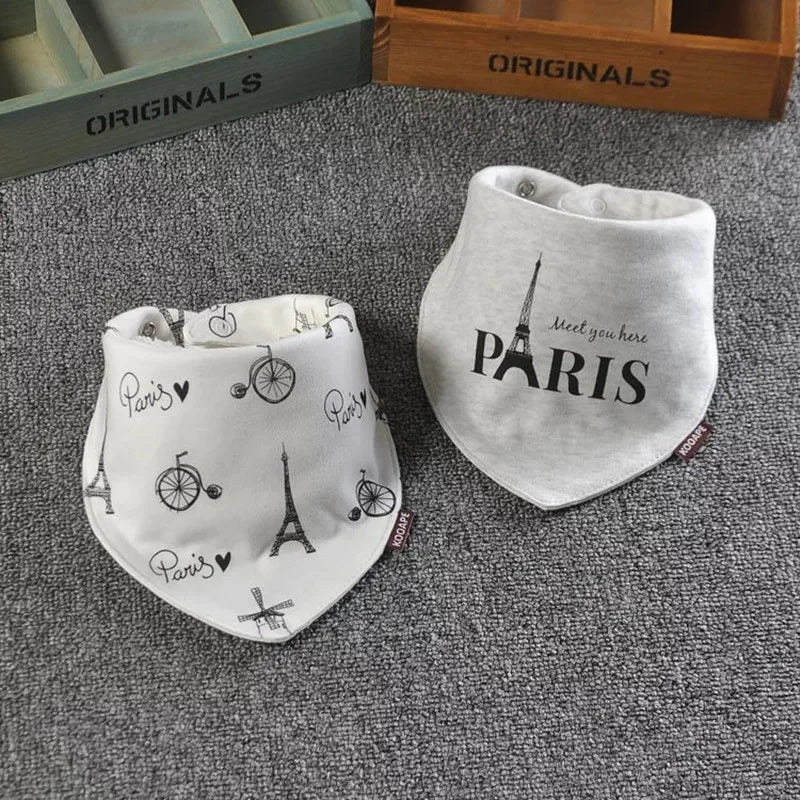 Hot sale 2 Pcs/lot Baby Bibs Bandana Cotton Double Layers Drool Bib Child Boys &Girls Triangle Bibs Bandana Infant Towel DS19