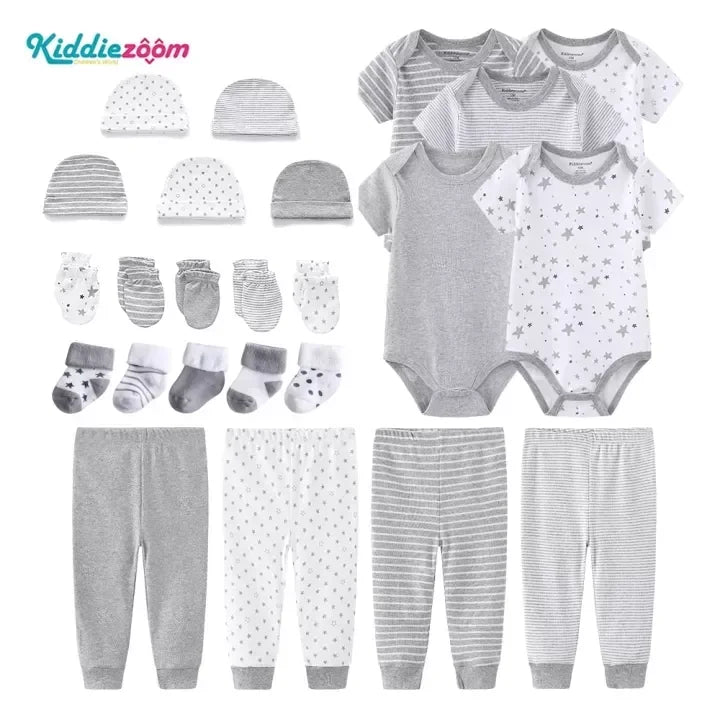 24pcs  New Born Baby Clothes Sets Star Print Baby Boy Clothing Set 100%cotton Baby Gift Set