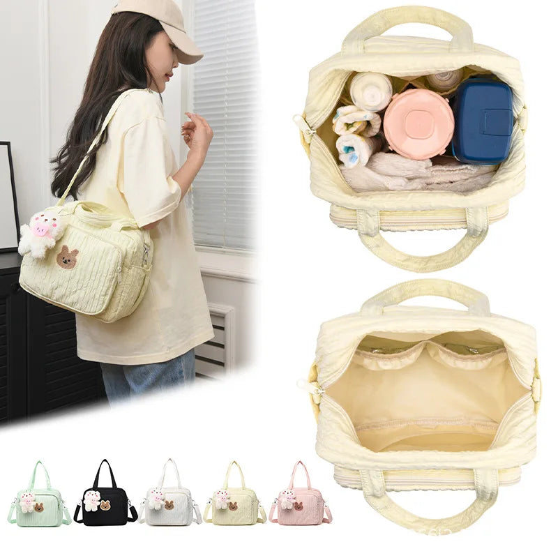 Baby Diaper Bag for Mummy Handbags Cotton Women Multi Functional Baby Organizer Nappy Caddy Mother Kids