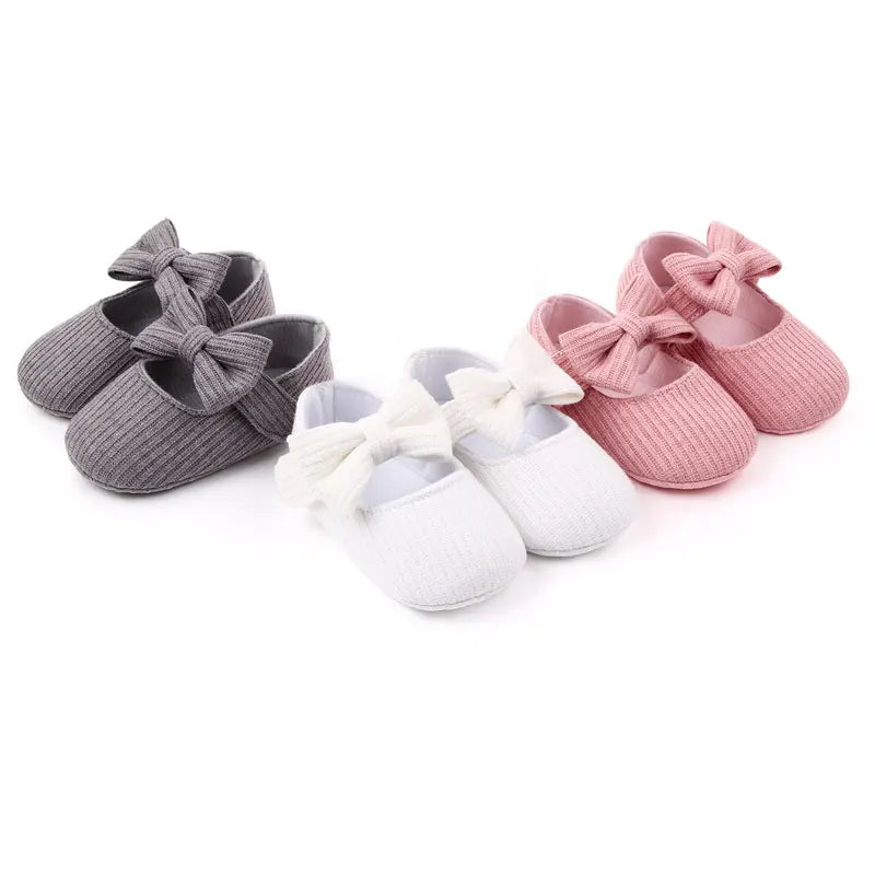 Baby shoes, princess shoes, wool bow baby shoes, soft-soled anti-slip walking shoes