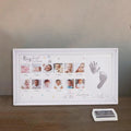 Baby Photo Frame Newborn DIY 0-12 Month Kids Gift My First Year Baby Shower Picture Frame with Ink Pad Footprint & Handprint
