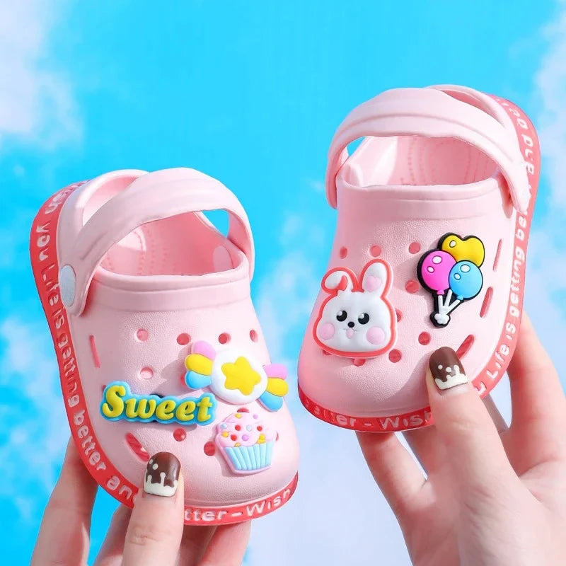 Summer Children Garden Slippers Shoes Boys&Girls Beach Sandal Kids Lightweight Breathable Cute Cartoon Slip Baby Slippers