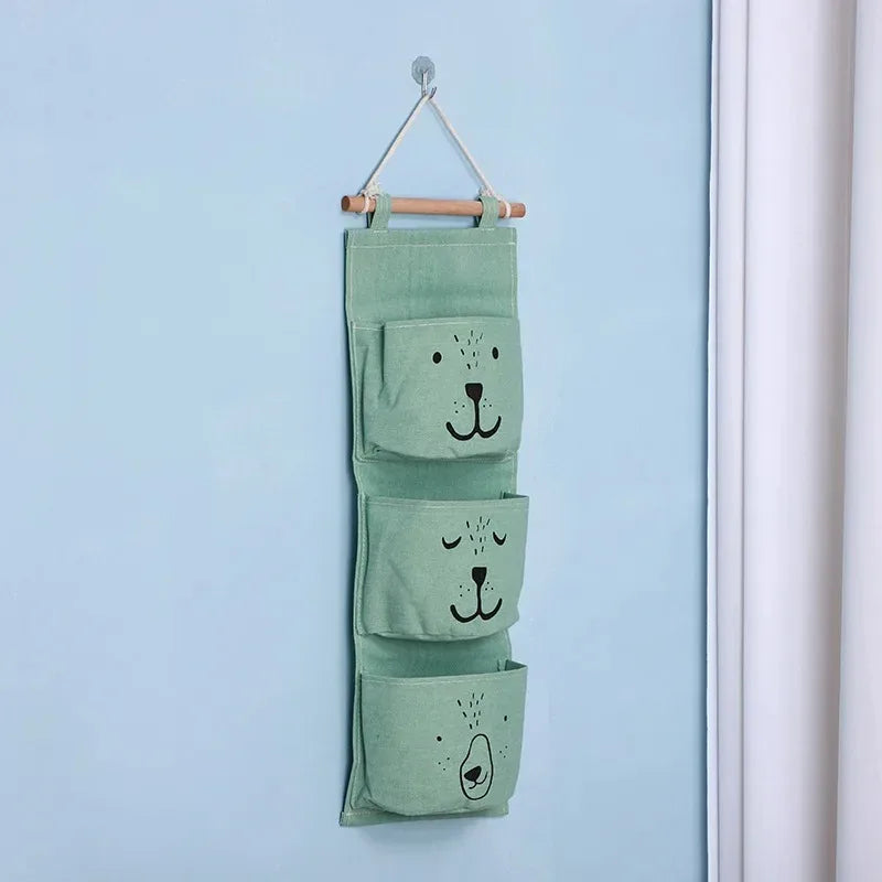 Hanging Storage Bag 3 Pocket Waterproof Hanging Organizer for Dorm Living Room Bathroom Home Fabric Wall Closet Organizer