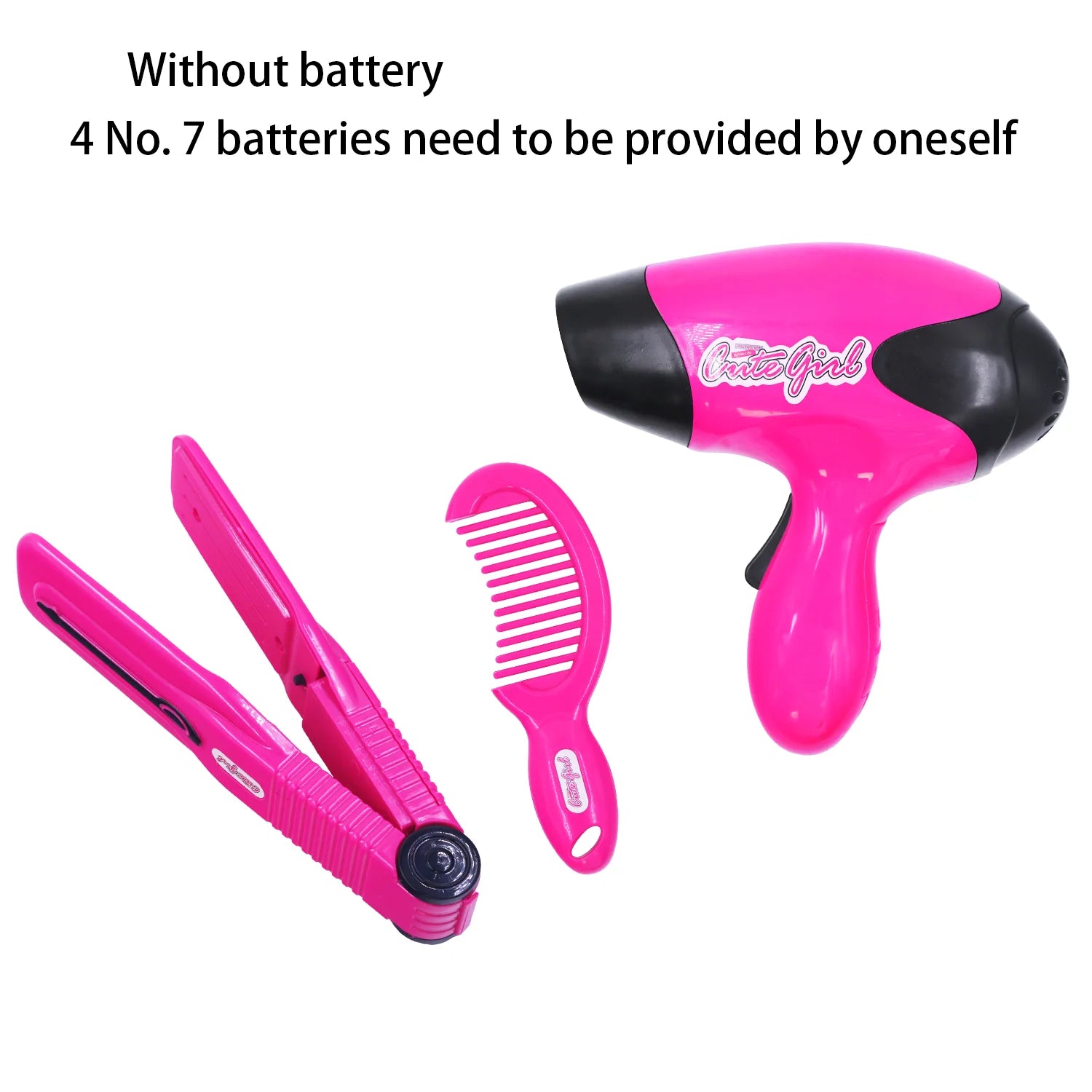 Makeup tools, hair dryers, hairdryer clips, colorful lighting simulation 1:1 children's grooming toys, girls, family toys