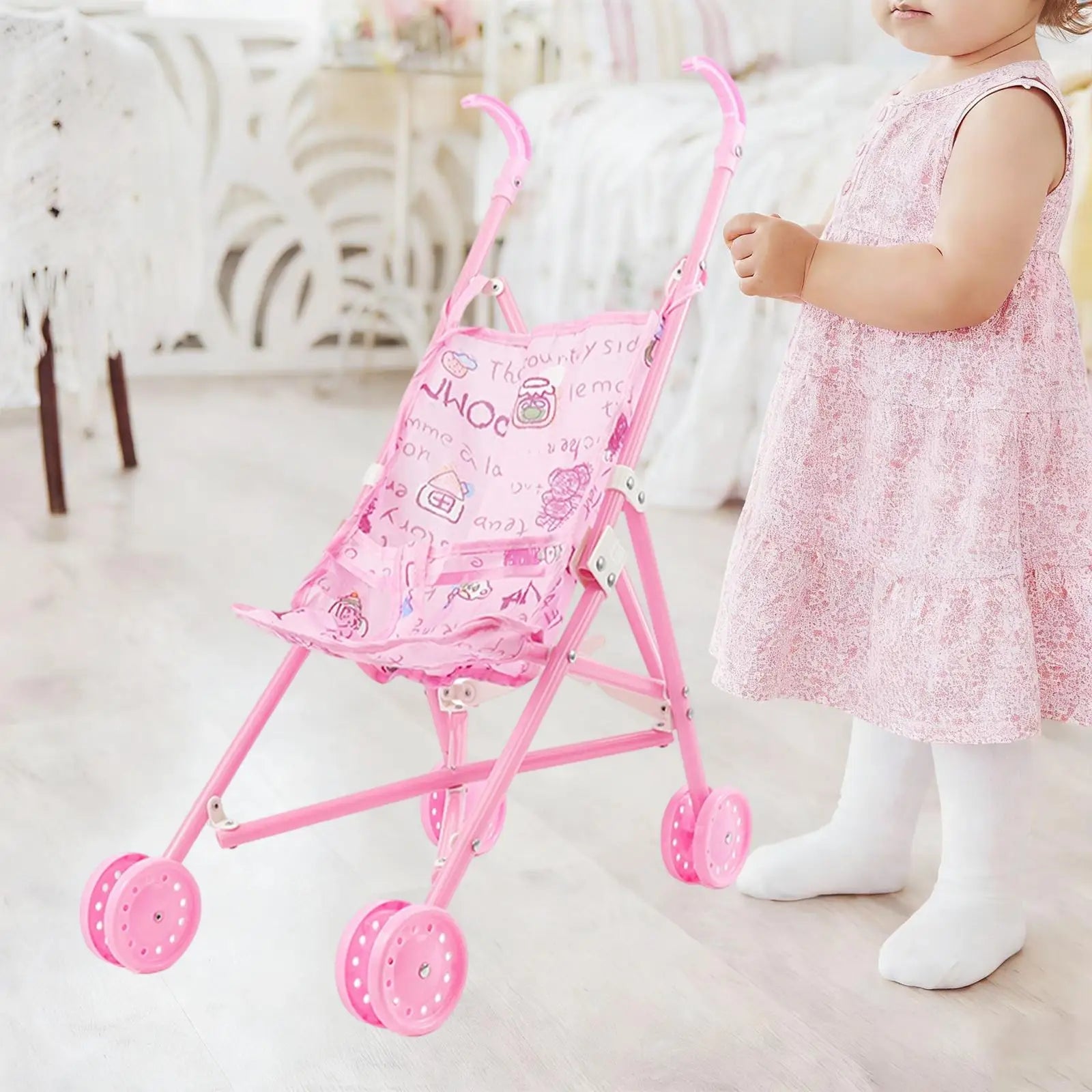 Interactive Baby Doll Pram Educational Toy for Children Toys for Girls 5 Years Old Pushing Game