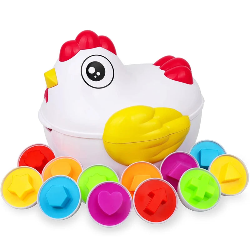12 Matching Eggs Montessori Sensory Baby Toys Easter Eggs Chicken Colors Shapes Sorter Learning Educational Toy For  Kids Gifts