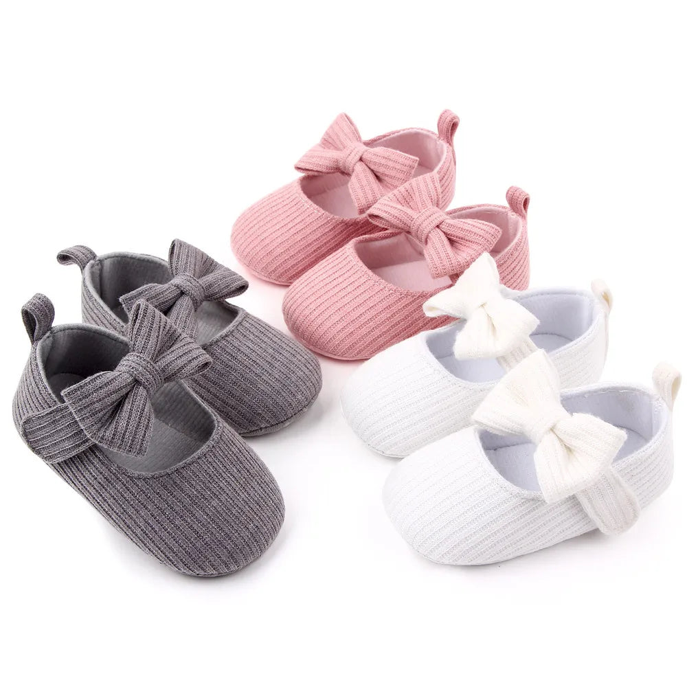 Baby shoes, princess shoes, wool bow baby shoes, soft-soled anti-slip walking shoes
