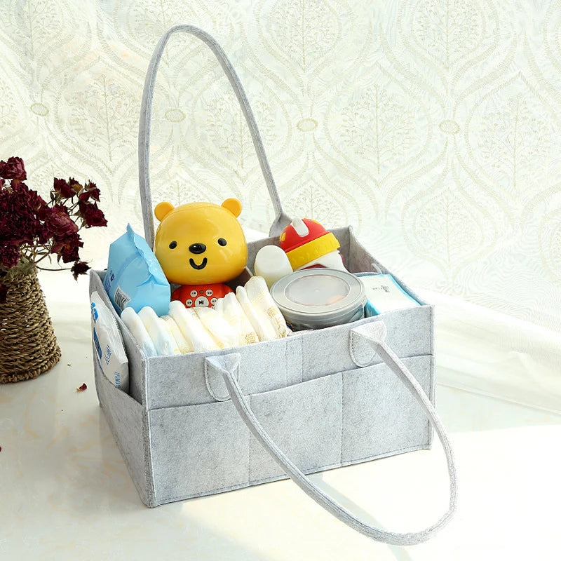 Felt Diaper Bag Baby Organizer Pockets handheld mummy bag mother and baby storage bag Nappies Organizer