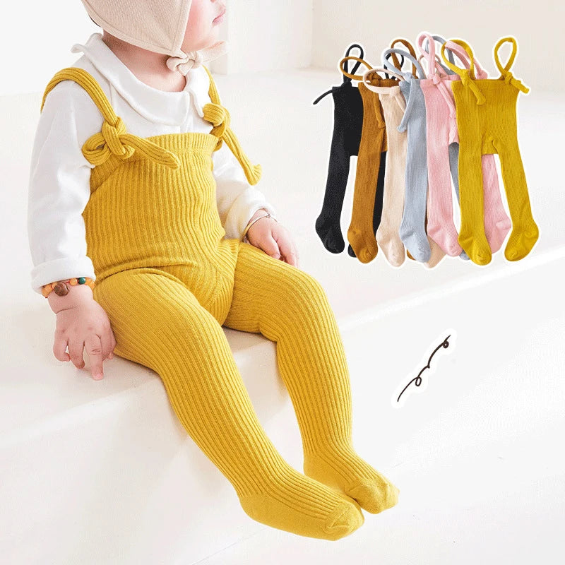 Autumn Baby Pantyhose Socks 0-2Y Infant Suspender Tight Solid Cotton Toddler Knit Stockings Girl Boy Newborn High Waist Leggings