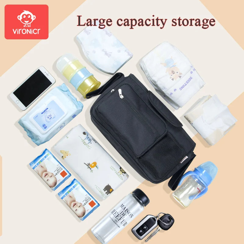 Baby Stroller Bag Organizer Carriage Basket Storage Accessories Diaper Nappy Bag Mummy Travel Bag Large Capacity Multifunctional