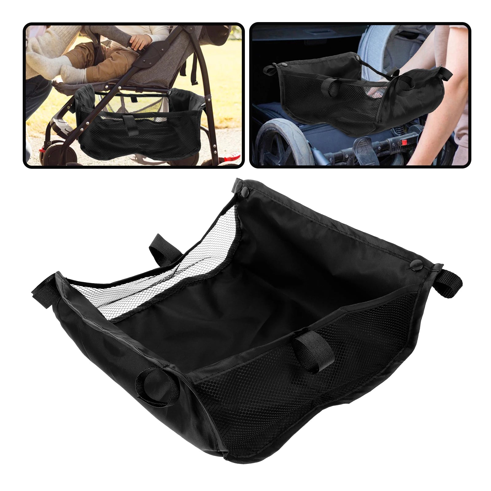 Baby Stroller Storage Basket Oxford Cloth Organizer Bottom Large Capacity Portable Lightweight Products For Babies