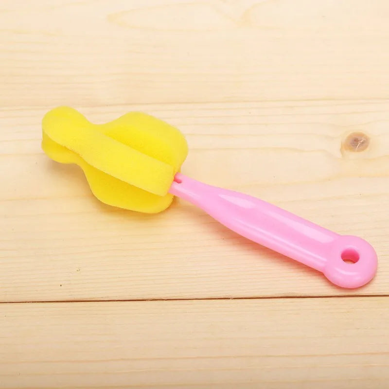 Baby Bottle Cleaning Brush Set Infant Nipple 360° Rotating Clean Sponge Spout Cup Pacifier Straw Brush Kit Bottle Clean Tool Set