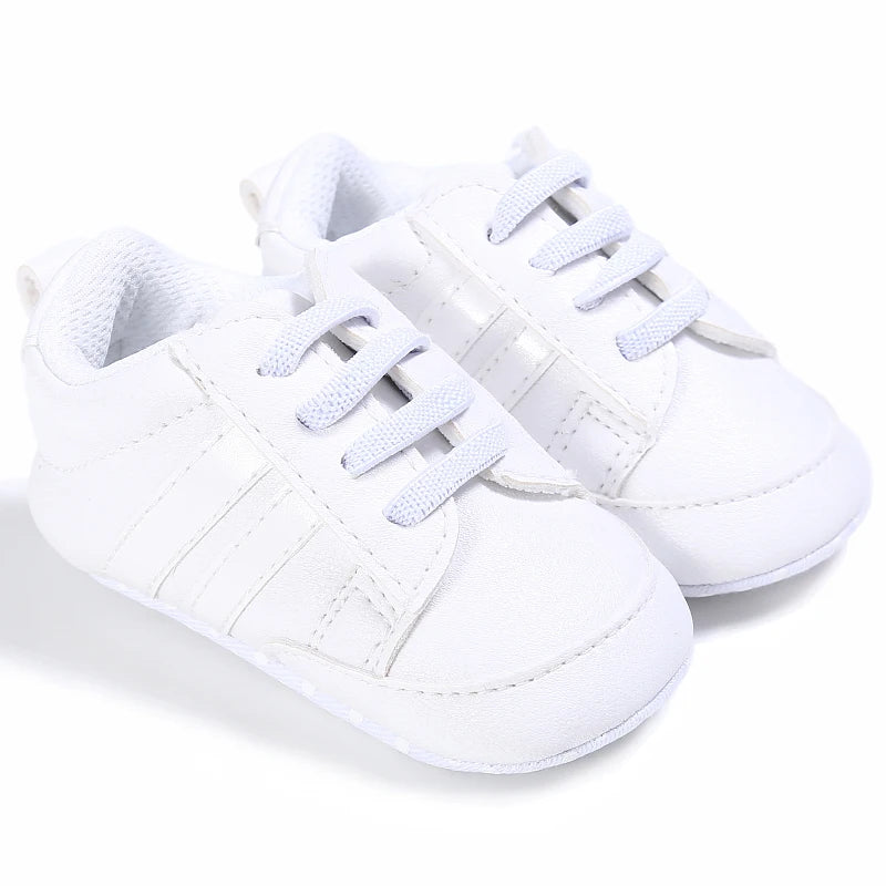 White Baby Shoes Casual Shoes For Boys And Girls Soft Bottom Shoes Sneakers For Fresh Comfort Fashion First Walkers