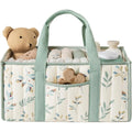 Large Capacity Baby Diaper Organizer Portable Floral Nursery Storage Basket Newborn Essentials Baby Diaper Storage Bag