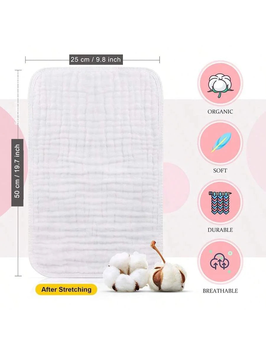 1/3/6pack Baby Burping Cloth 25*50cm Large Extra Soft and Absorbent Muslin Burp Cloths 100% Cotton Washcloths For Baby
