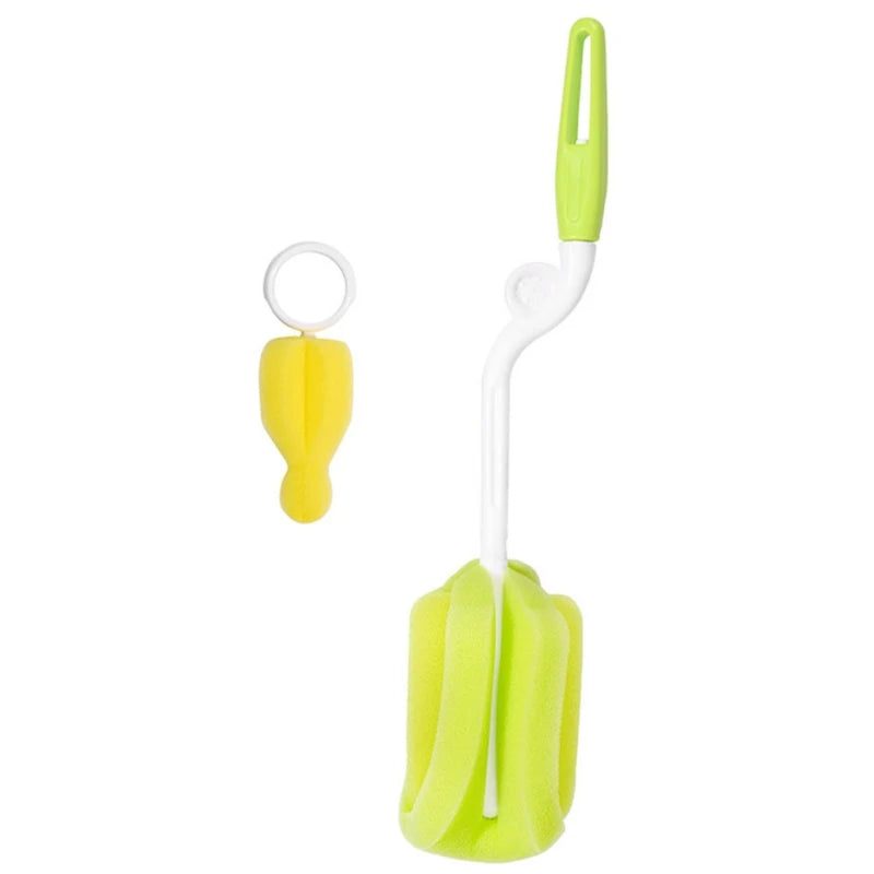 Baby Bottle Cleaning Brush Set Infant Nipple 360° Rotating Clean Sponge Spout Cup Pacifier Straw Brush Kit Bottle Clean Tool Set