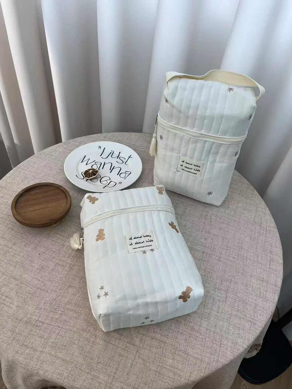 Portable Stroller Nappy Bag Quilted Baby Diaper Caddy Organizer Embroidered Mommy Bags Babies Accessories Changing Bag Storage