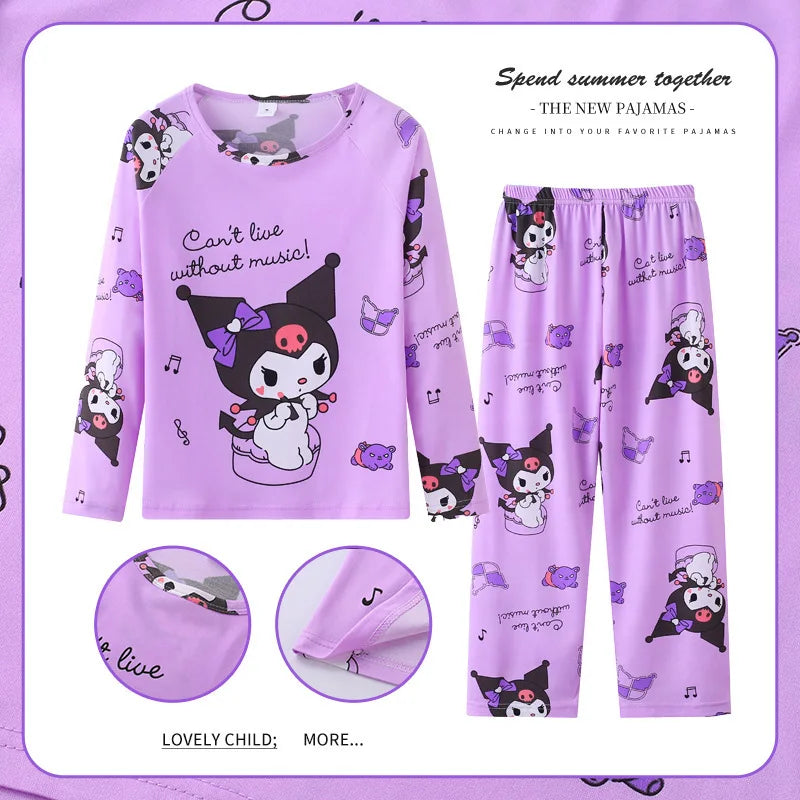 New Pajamas Boys Girls Pajamas Stitch Clothing Sets Kids Long Sleeve +Pant 2 Pieces Children Home Clothing Girl Nightgown Pjs