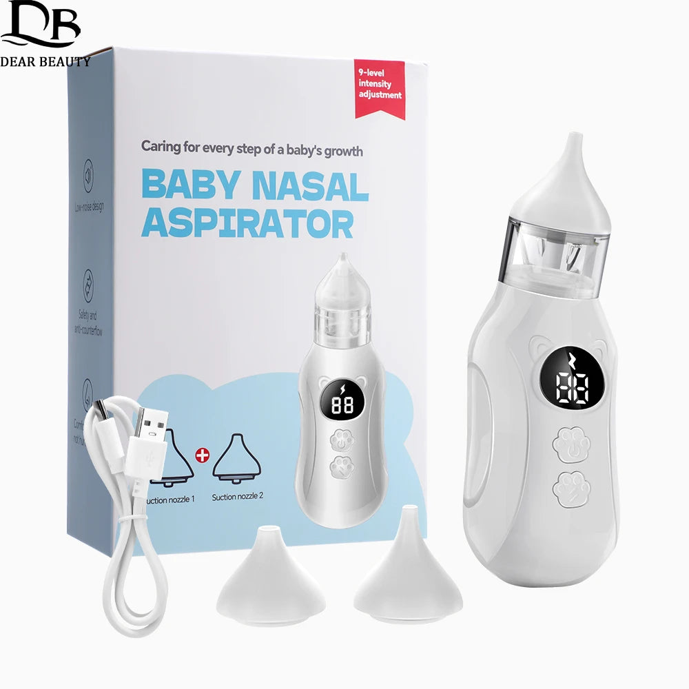 Baby Electric Nasal Aspirator Low Noise 9 Suction Levels Rechargeable Nose Sucker Cleaner Snot Booger Mucus Remover For Infant