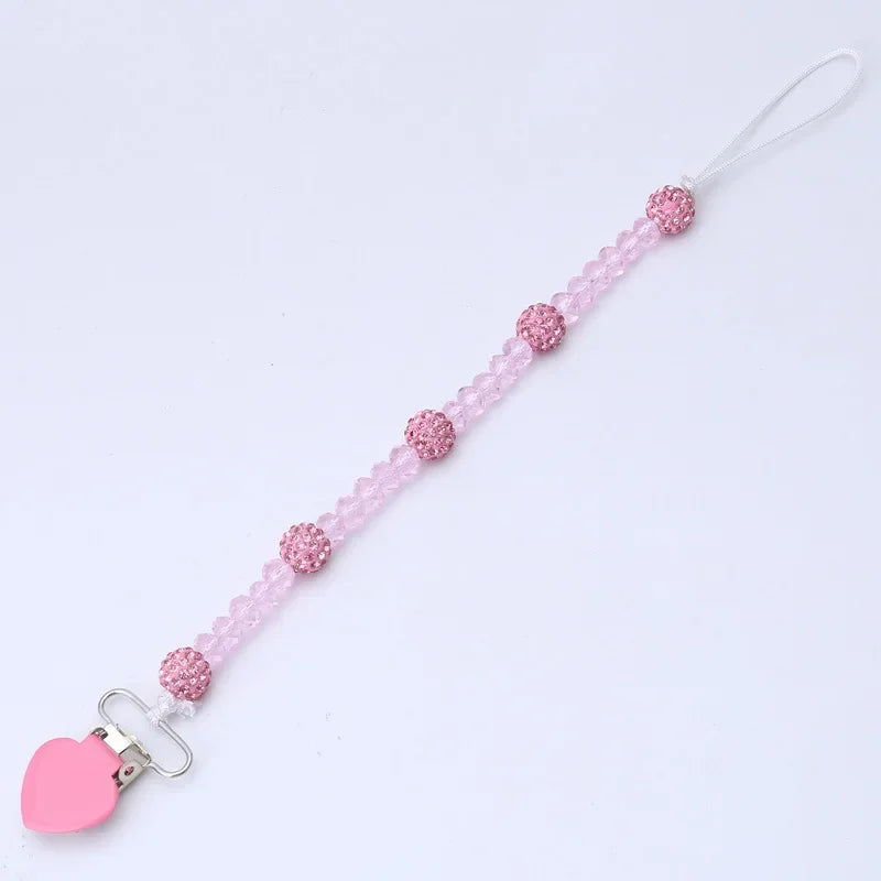 Pacifiers for Babies Attache Tetine Baby Teething Pacifier Clip Soother Nipple Chain Holder Universal Pacifier Faux Girl Crystal