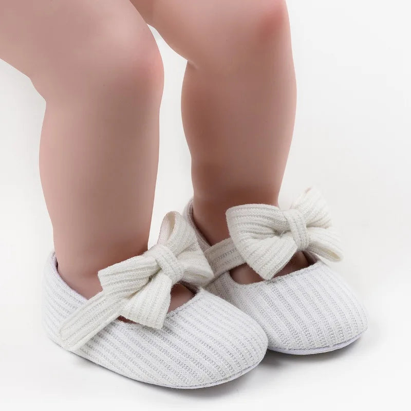 Baby shoes, princess shoes, wool bow baby shoes, soft-soled anti-slip walking shoes