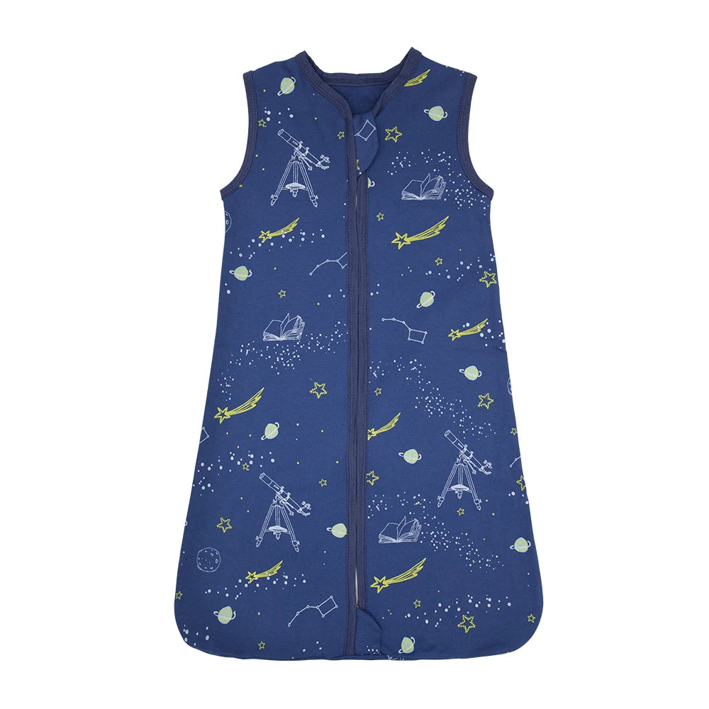 Baby Sleeping Bag Summer Thin Baby Sleepsack Kids Sleepwear Anti-Kick Blanket 3-18Months Stars Sky Cartoon Print 100% Cotton