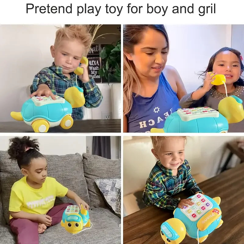 Musical Turtle Crawling baby Toys Interactive Baby Phone Toy with Piano Music Lights Toddlers Early Learning Educational Toys