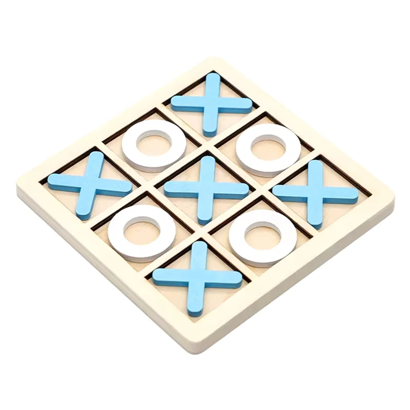 RTSHE-Wooden Board Tic-Tac Toe Game XO Table Game Toy Classical Family Children Puzzle Game Educational Toys