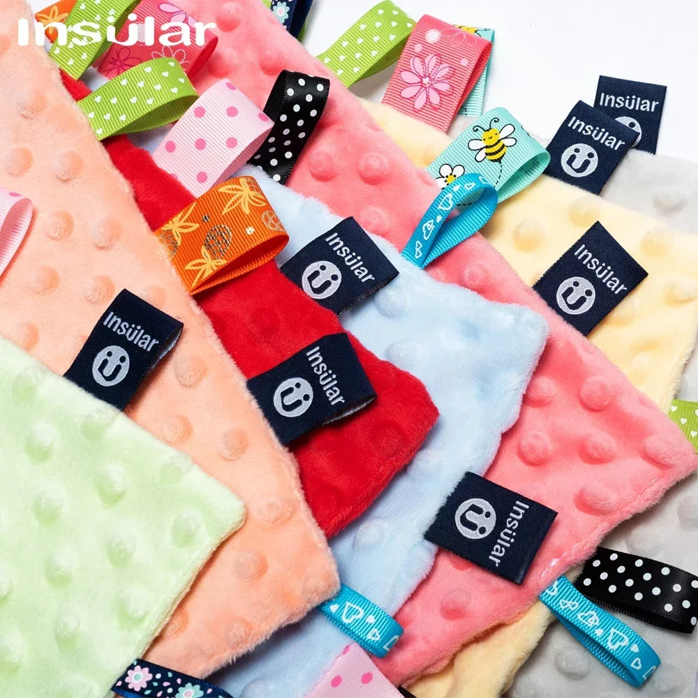 Newborn Baby Cotton Soothe Appease Towel Calm Wipes Kids Infant Towel Blanket Cute Soft Square  Plush Comforting Taggies Blanket