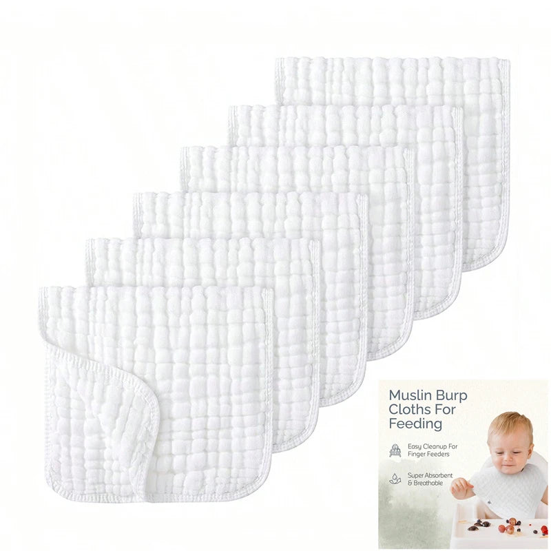 1/3/6pack Baby Burping Cloth 25*50cm Large Extra Soft and Absorbent Muslin Burp Cloths 100% Cotton Washcloths For Baby