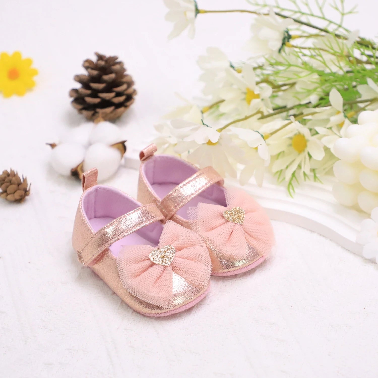 Baby Step Shoes Baby's First Pair of Toddler Shoes Baby Shoes Breathable Non-slip Girls Fashion Shoes Princess Lace Style